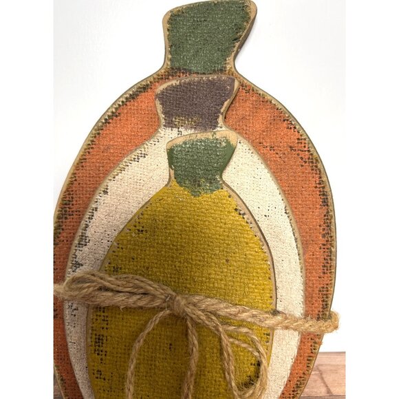 Rustic Wood & Burlap Pumpkin & Gourd Stacked Decor - Picture 2 of 5